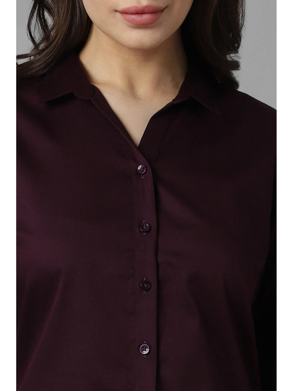 Women Purple Solid Long Sleeves Shirt | S67 - view 5