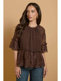 Chiffon Peplum Top | pt51 - view 1