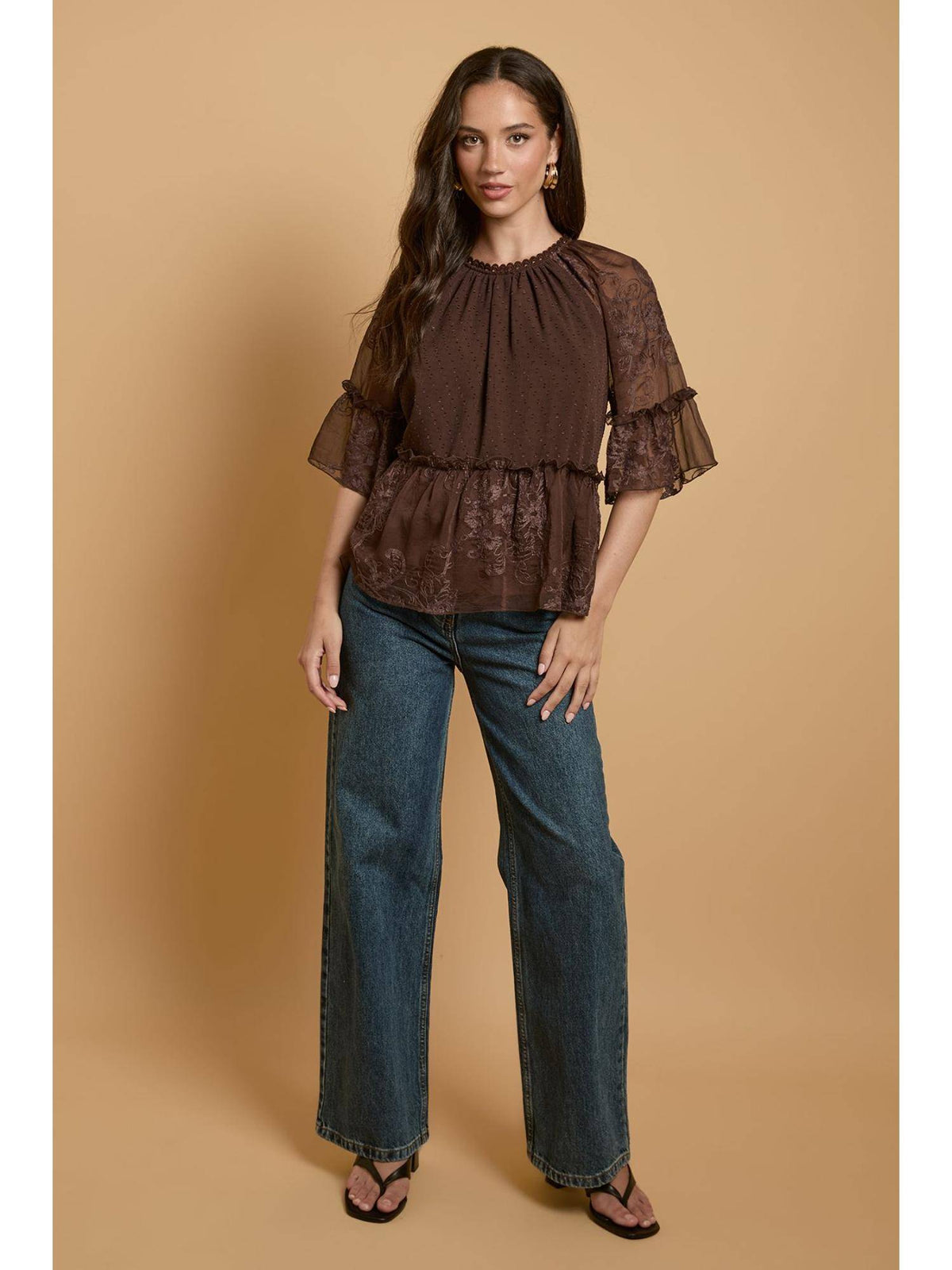 Chiffon Peplum Top | pt51 - view 2