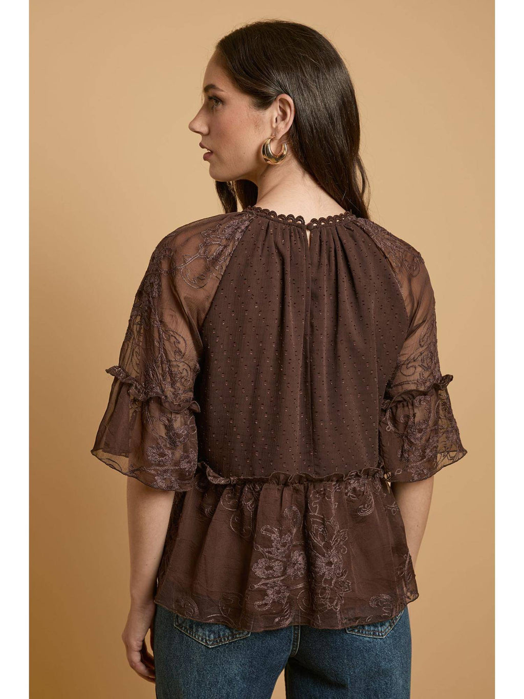 Chiffon Peplum Top | pt51 - view 4