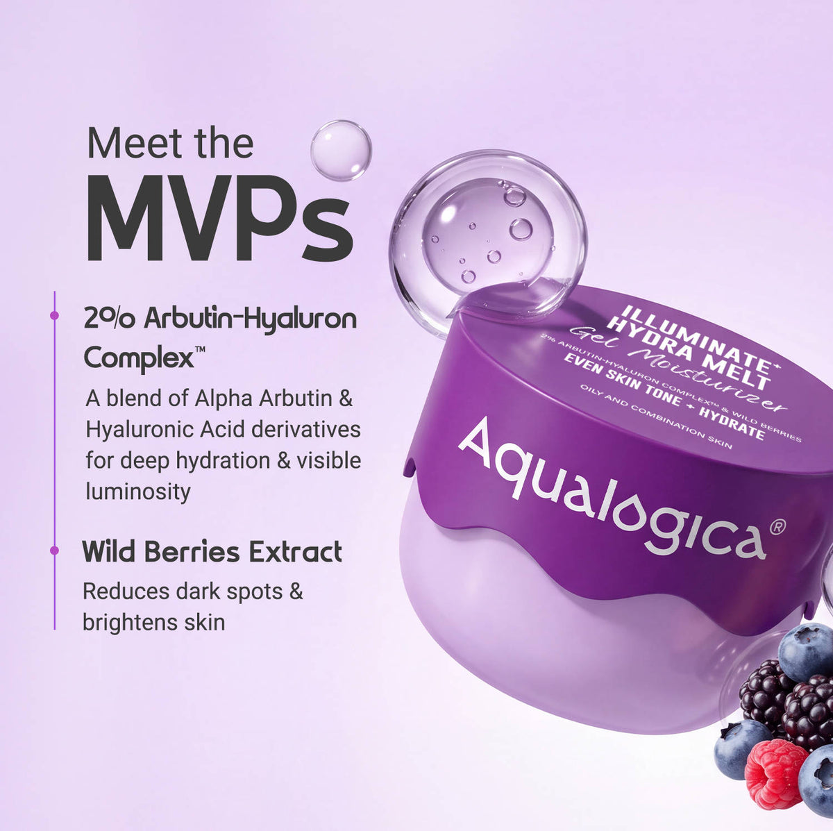 Illuminate + Hydra Gel Moisturizer With Alpha Arbutin For 24 Hour Intense Hydration | FC3 - view 5