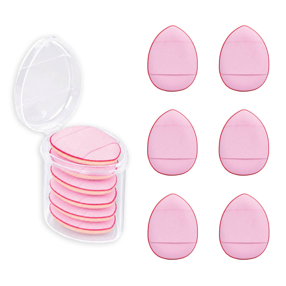 Set Of 6 Finger Puffs With A Storage Case Mini Makeup Cushion Blender Sponges | C83 - view 1