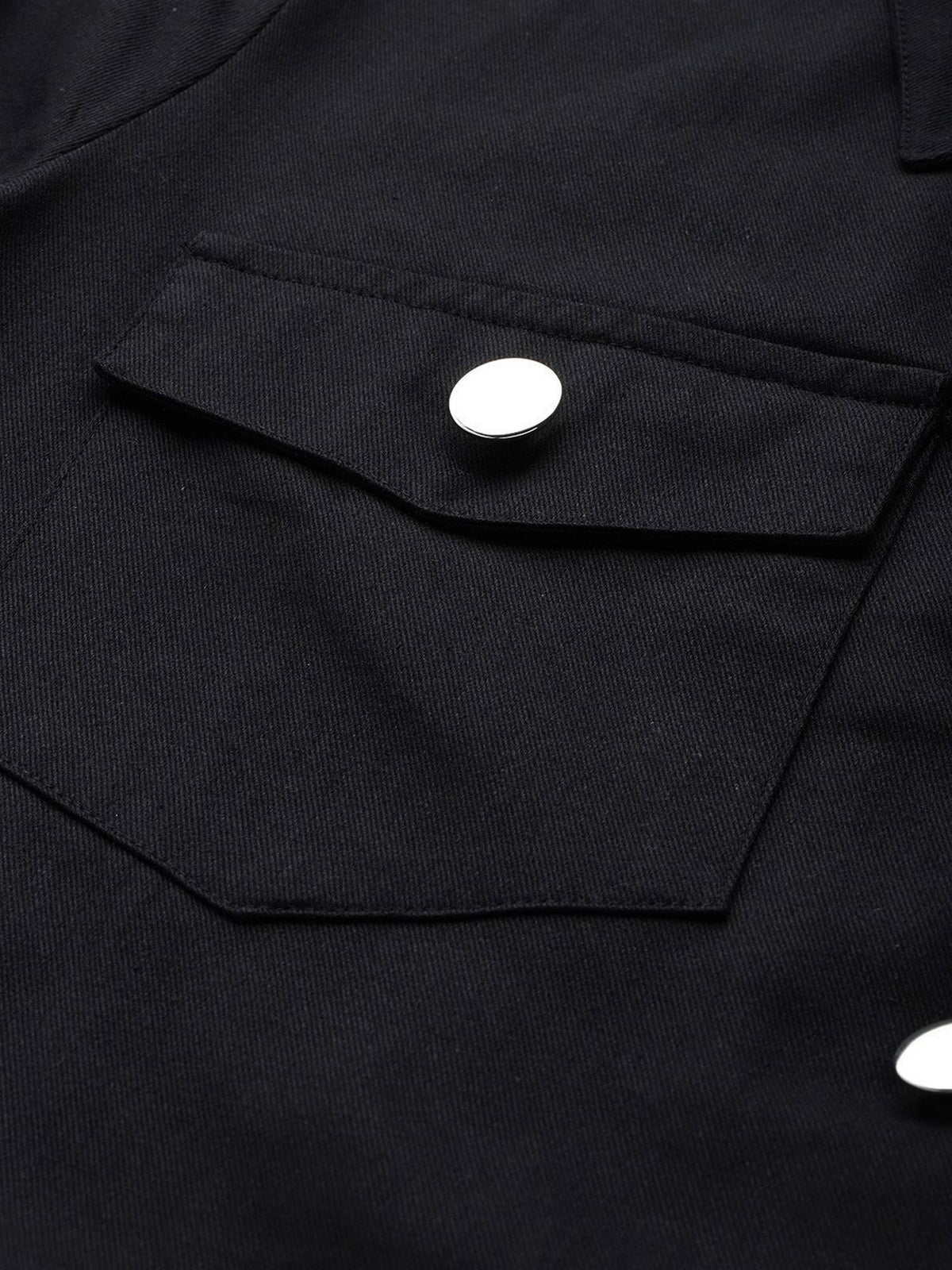 Women's Black Solid Pure Cotton Denim Jacket | JC78 - view 6