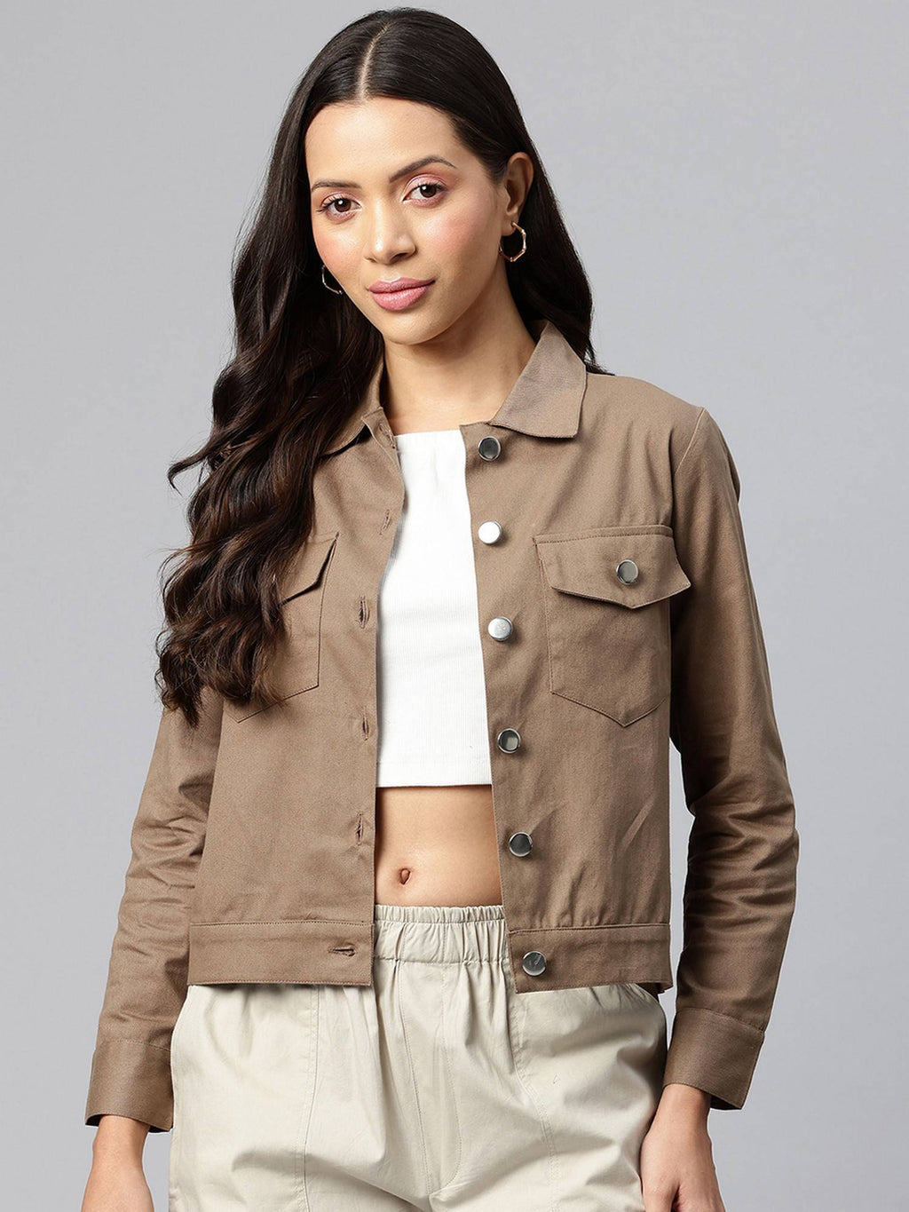 Women's Black Solid Pure Cotton Denim Jacket | JC78 - view 22