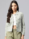 Women's Black Solid Pure Cotton Denim Jacket | JC78 - view 15