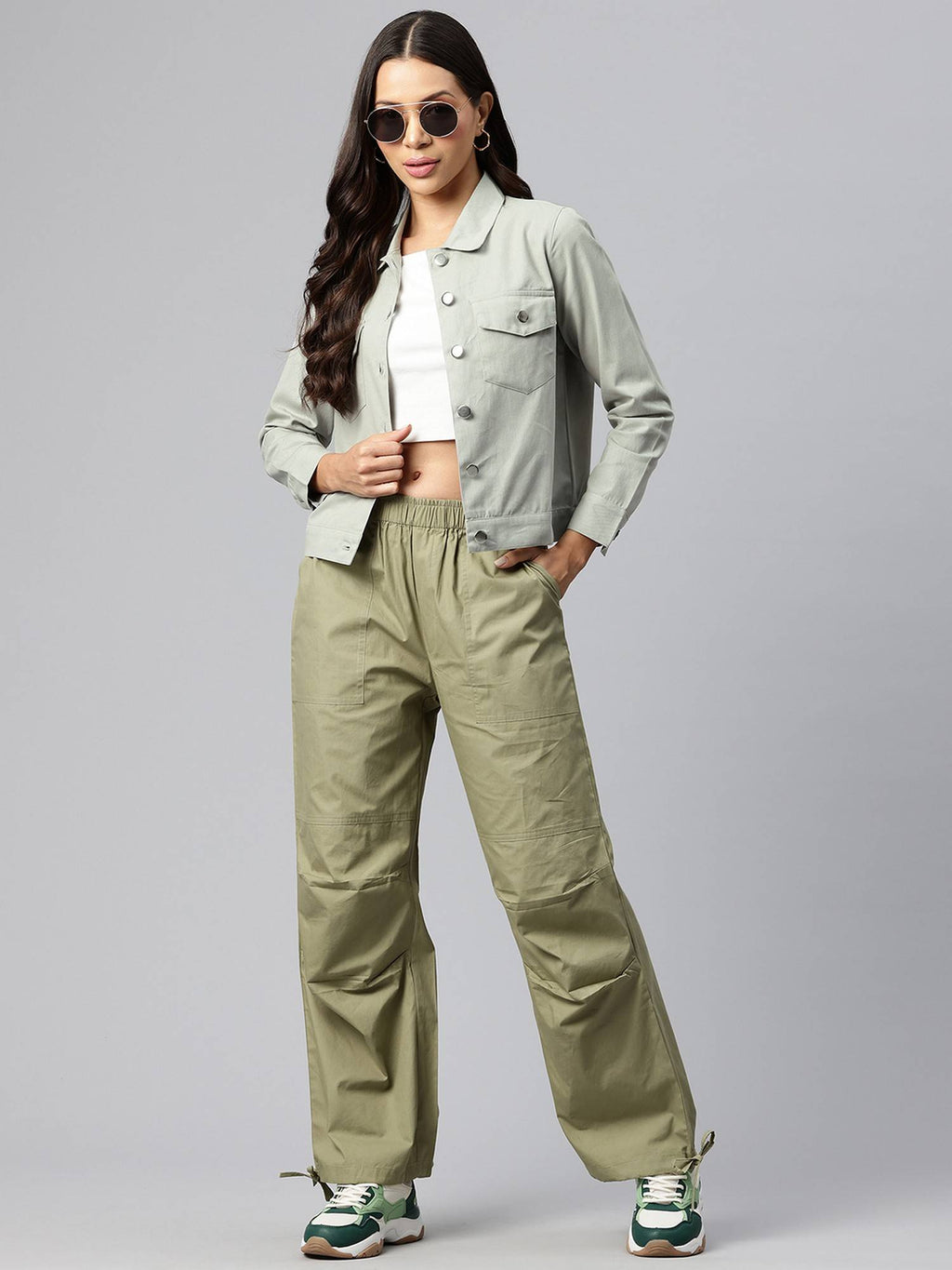 Women's Black Solid Pure Cotton Denim Jacket | JC78 - view 19