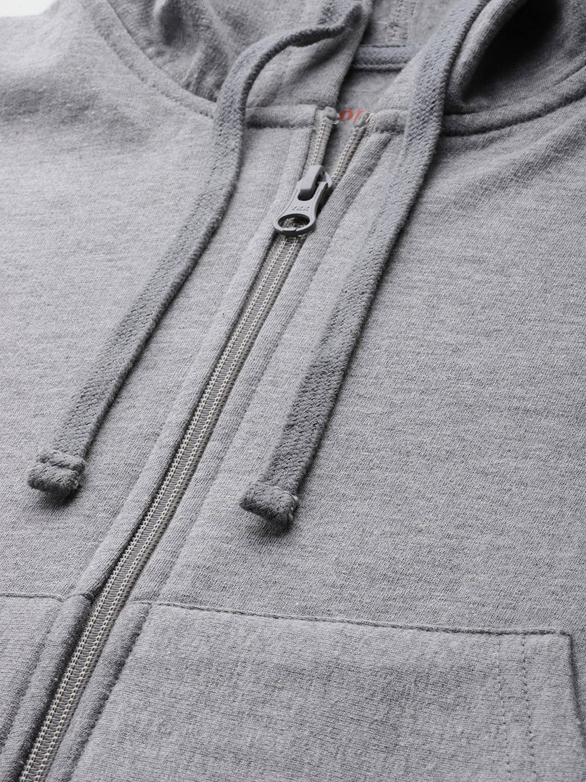 Women's Solid Grey Melange Hooded Cropped Fleece Hoodie | SS90 - view 4