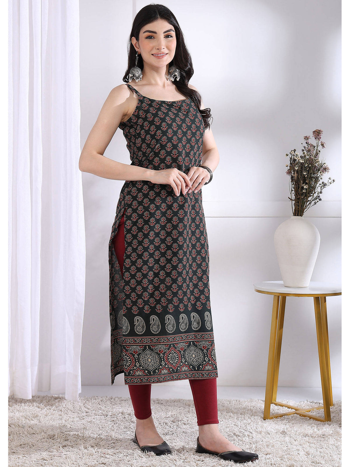 Women Maroon Floral Kurta | FY93 - view 19