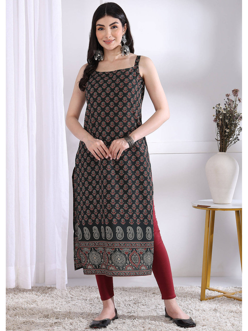 Women Maroon Floral Kurta | FY93 - view 23