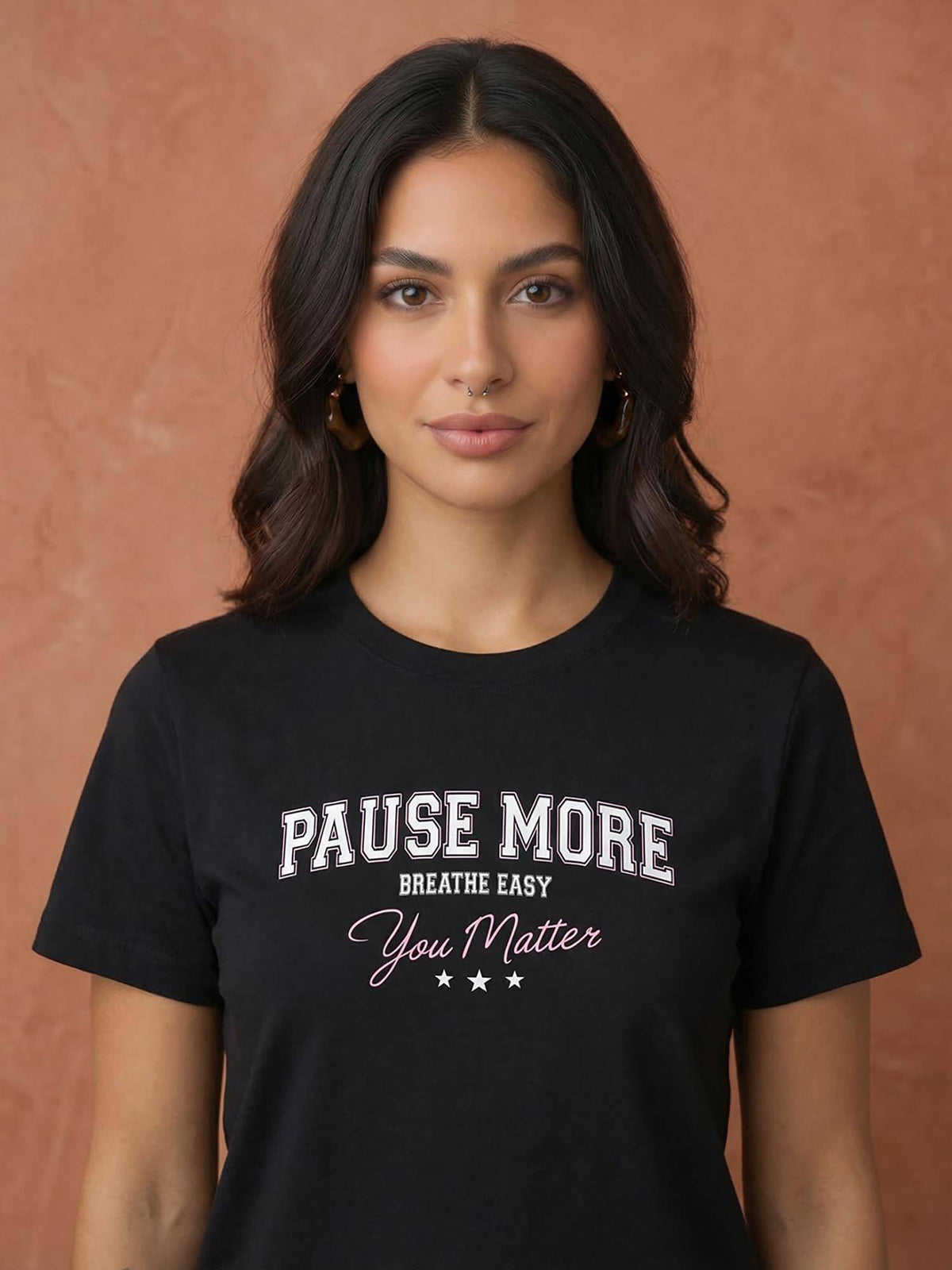 Black Regular Fit Typography T-Shirt | TS56 - view 3
