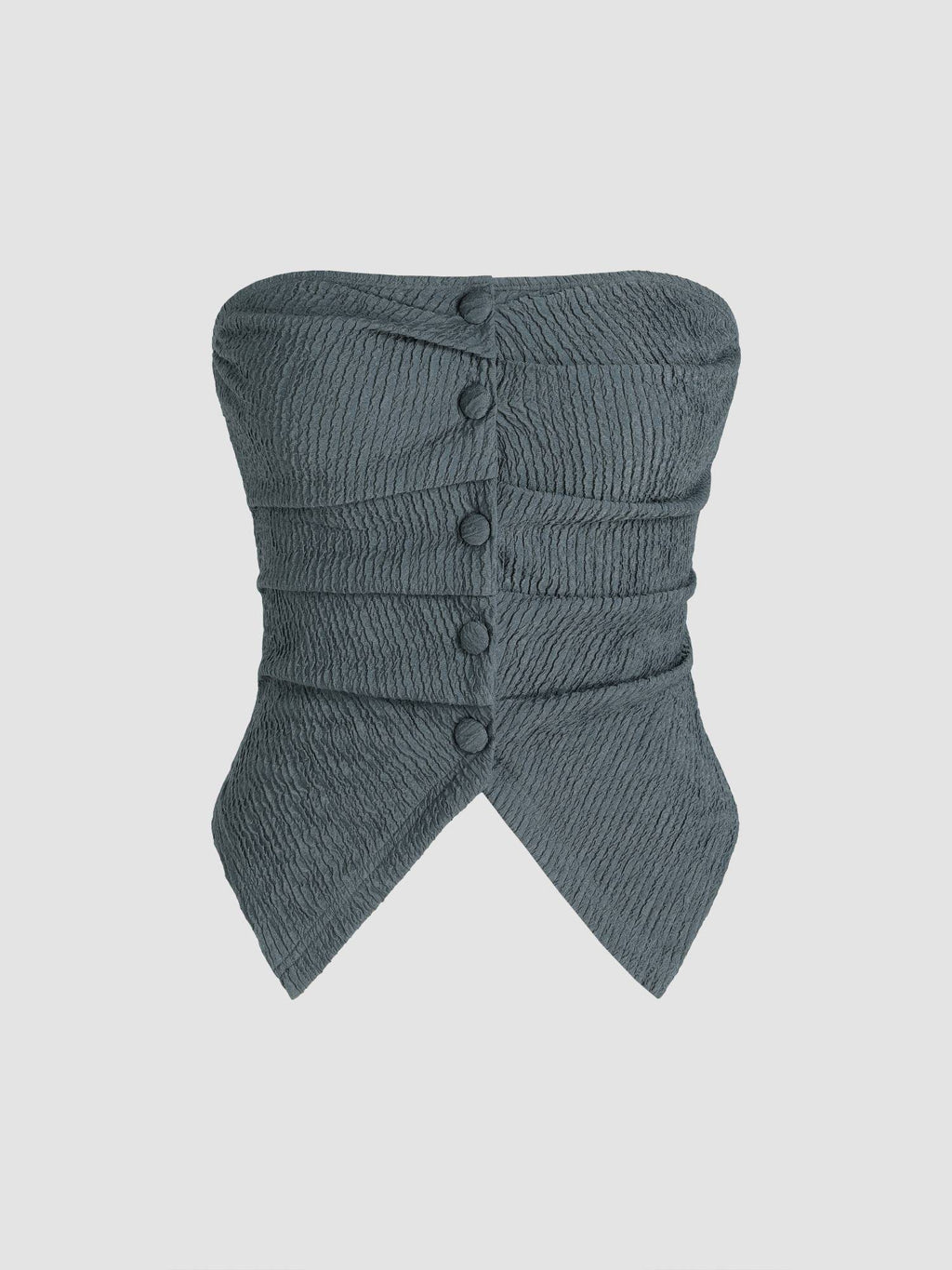 Solid Texture Button Tube Top | TT90 - view 1