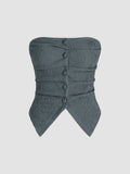 Solid Texture Button Tube Top | TT90 - view 1