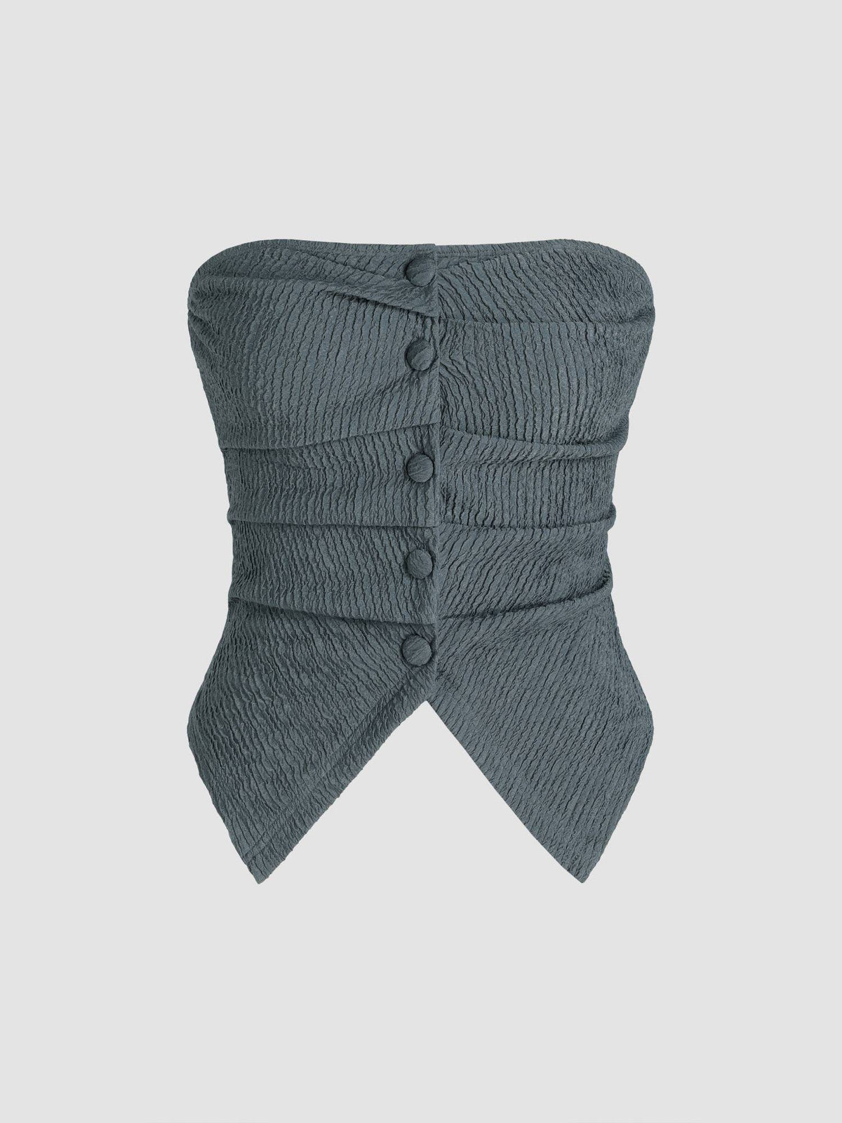 Solid Texture Button Tube Top | TT90 - view 1