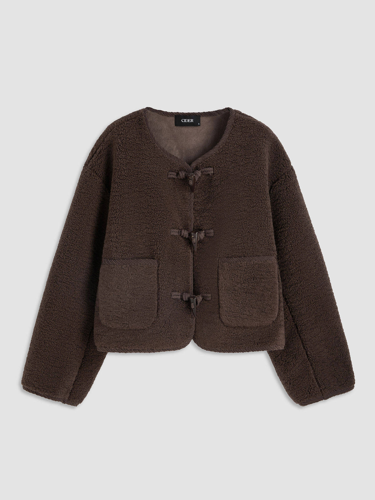Fleece Solid Pocket Duffle Jacket | JC78 - view 1