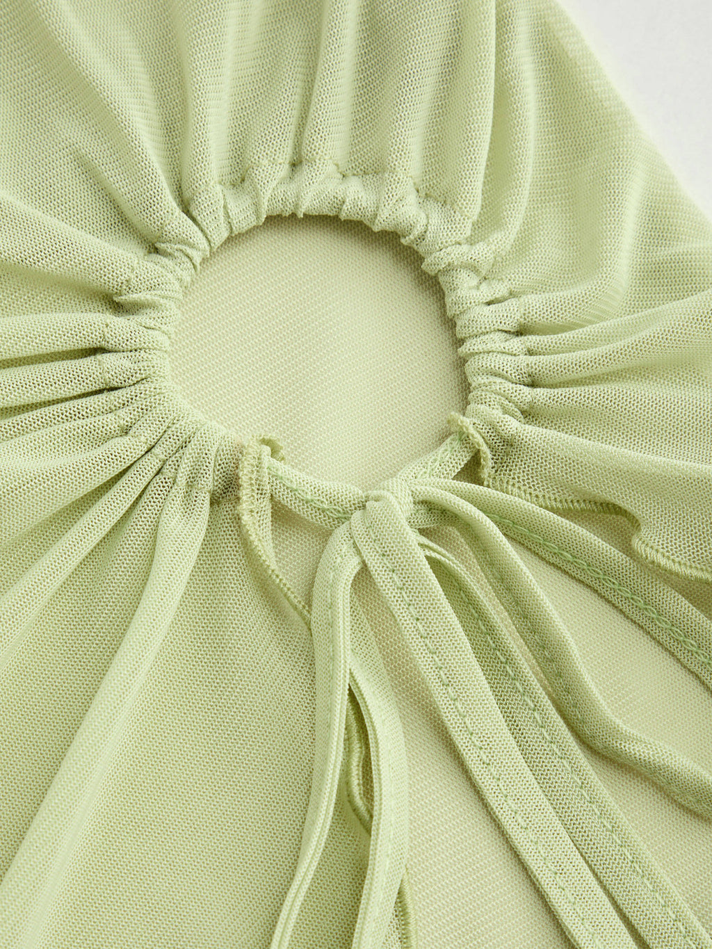 Mesh Solid O-ring Lettuce Trim Knotted Tube Top | TT90 - view 32