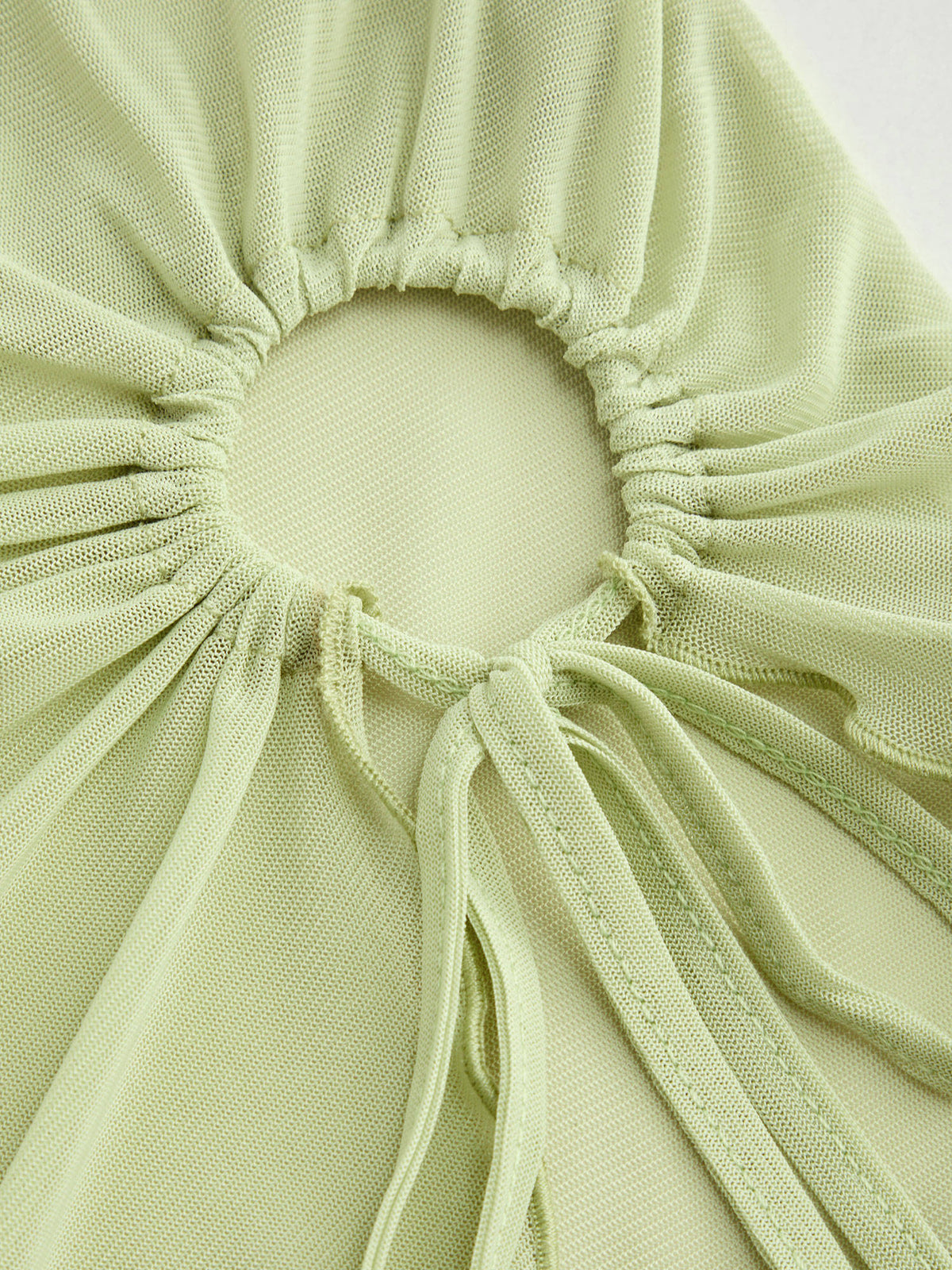 Mesh Solid O-ring Lettuce Trim Knotted Tube Top | TT90 - view 32