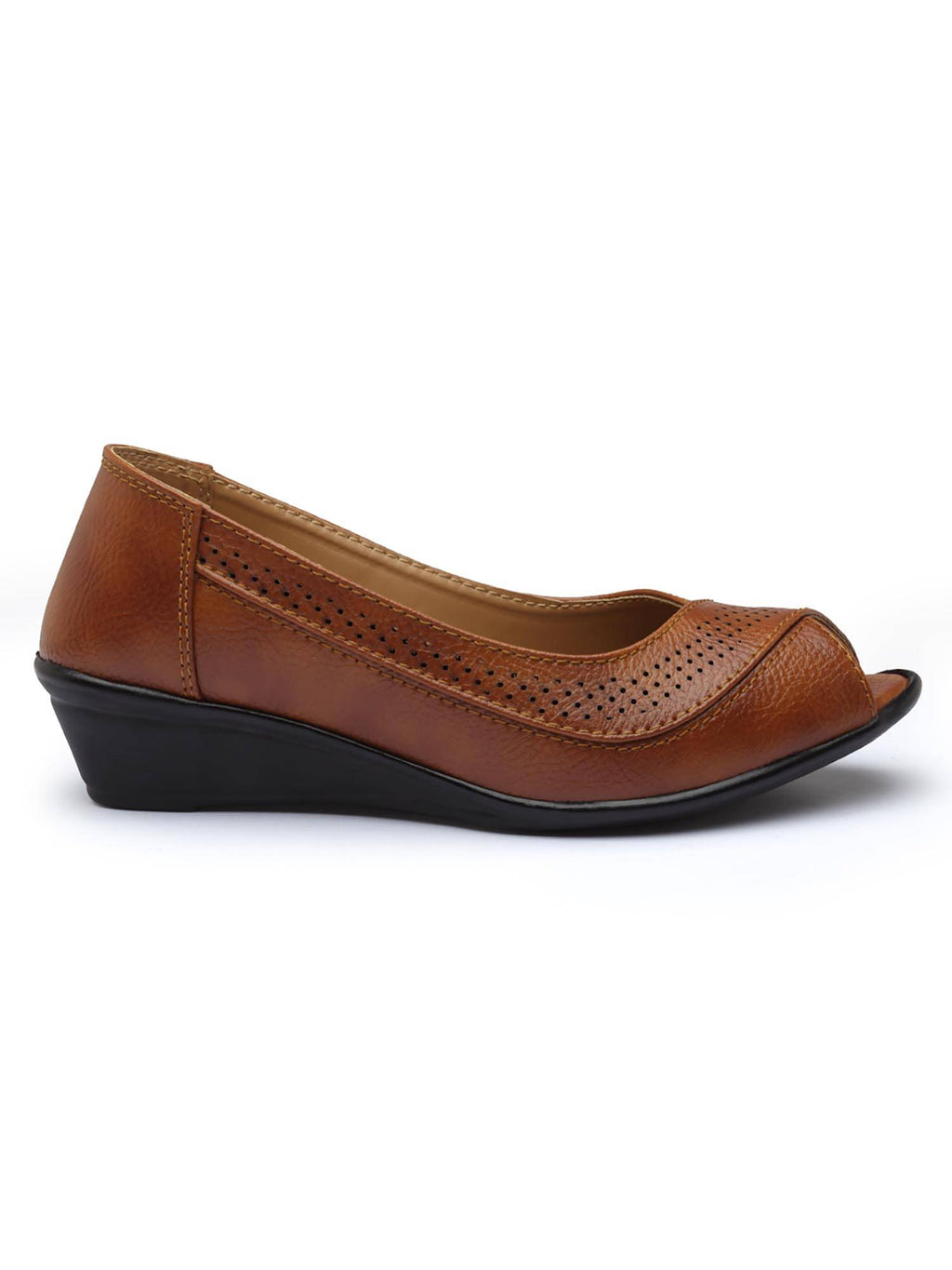 Tan Elegant Peep-Toe Sandal Heels | H78 - view 5