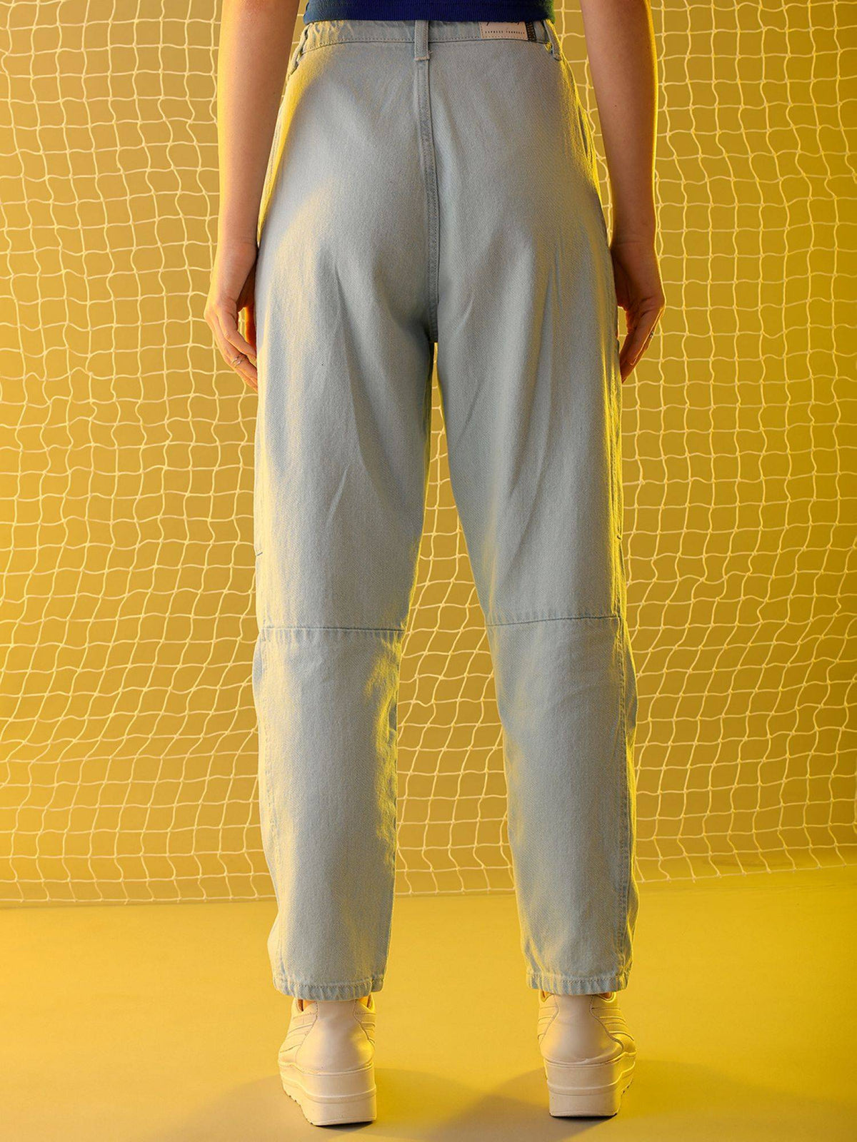 Women Relaxed Fit Solid High Rise Blue Jeans | RF89 - view 2