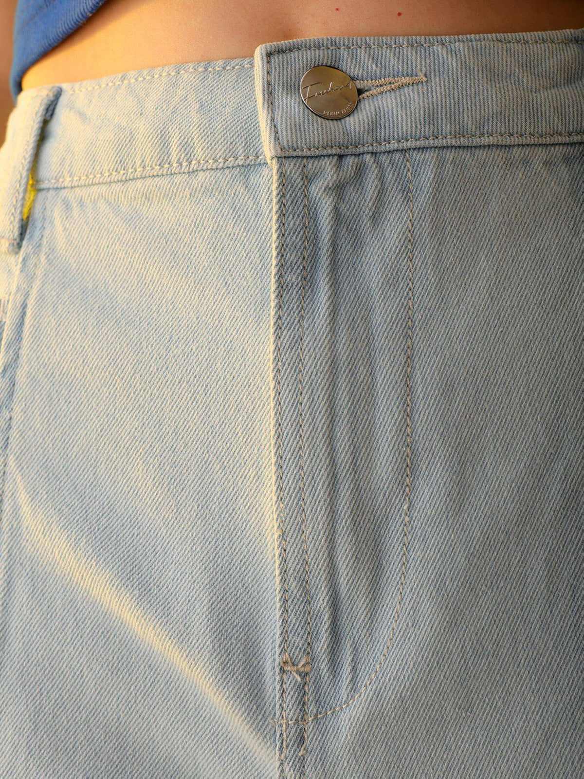 Women Relaxed Fit Solid High Rise Blue Jeans | RF89 - view 5