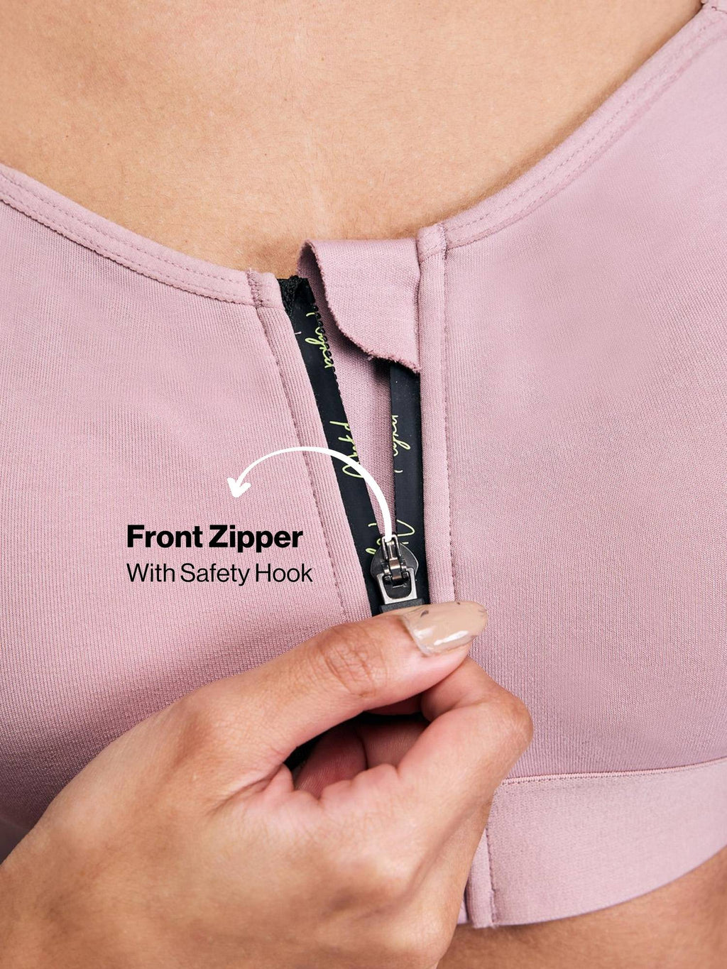 Full Coverage Front Open High Impact Posture Correcting Sports Bra NYK907 Fawn | sb09 - view 3