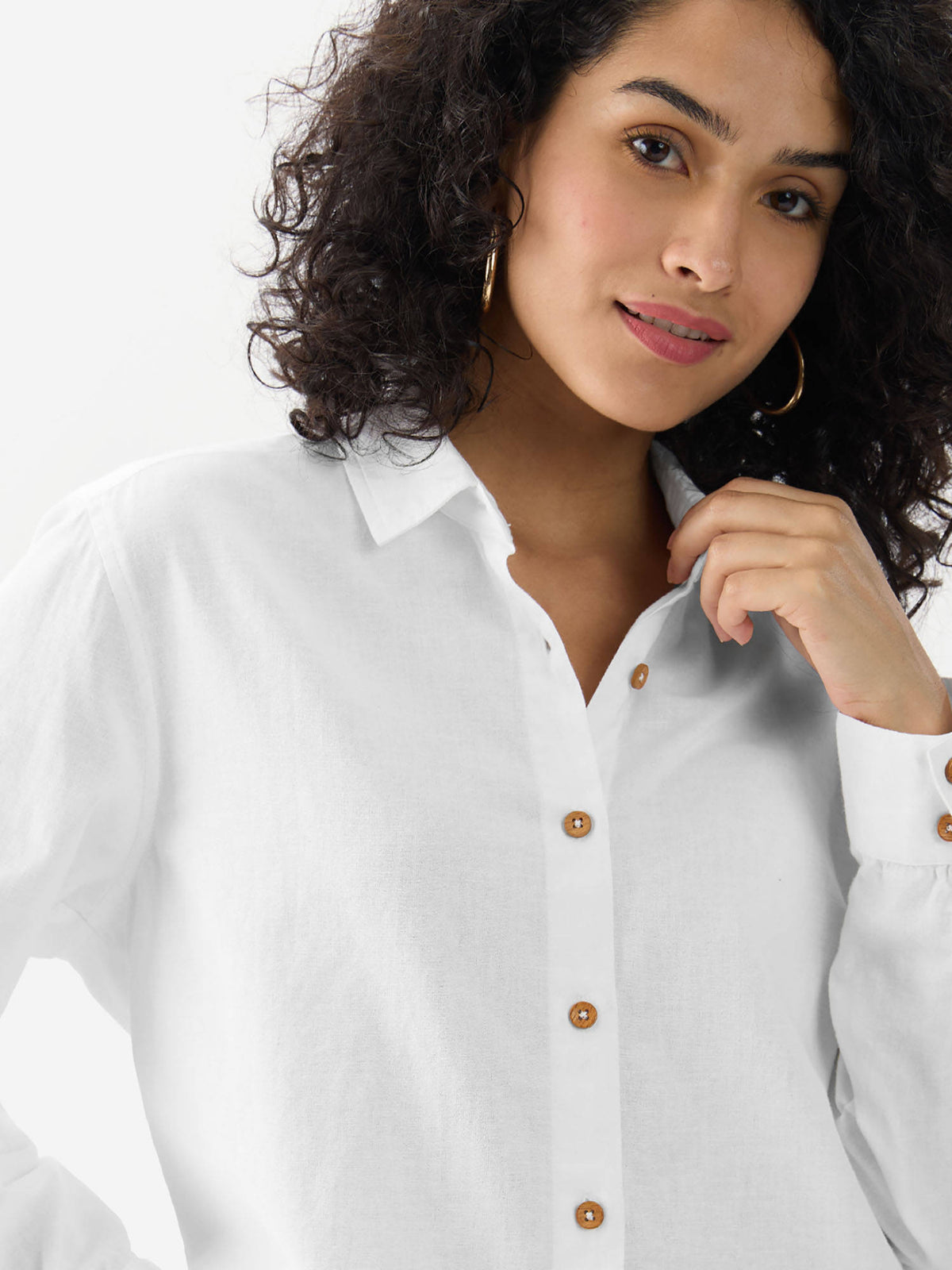 Cotton linen Chestnut Women Shirt | S67 - view 6