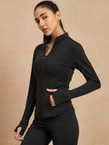 Black Polyester Full Sleeves Jacket | JC78 - view 1