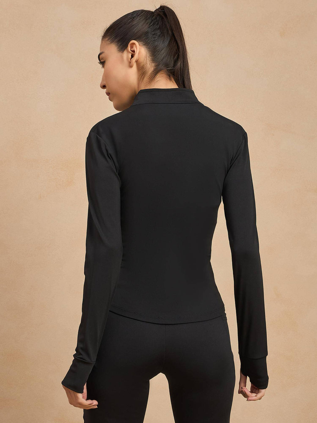 Black Polyester Full Sleeves Jacket | JC78 - view 5