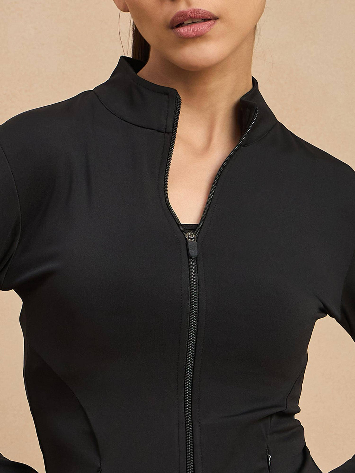 Black Polyester Full Sleeves Jacket | JC78 - view 6