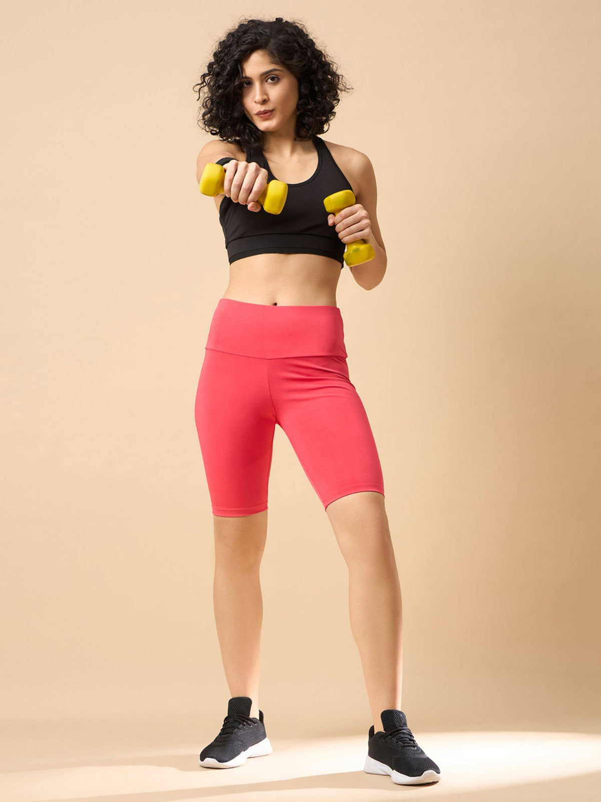 Pink Solid Cycling Shorts - view 15