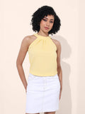 Yellow Halter Neck Sleeveless Top | HT67 - view 1