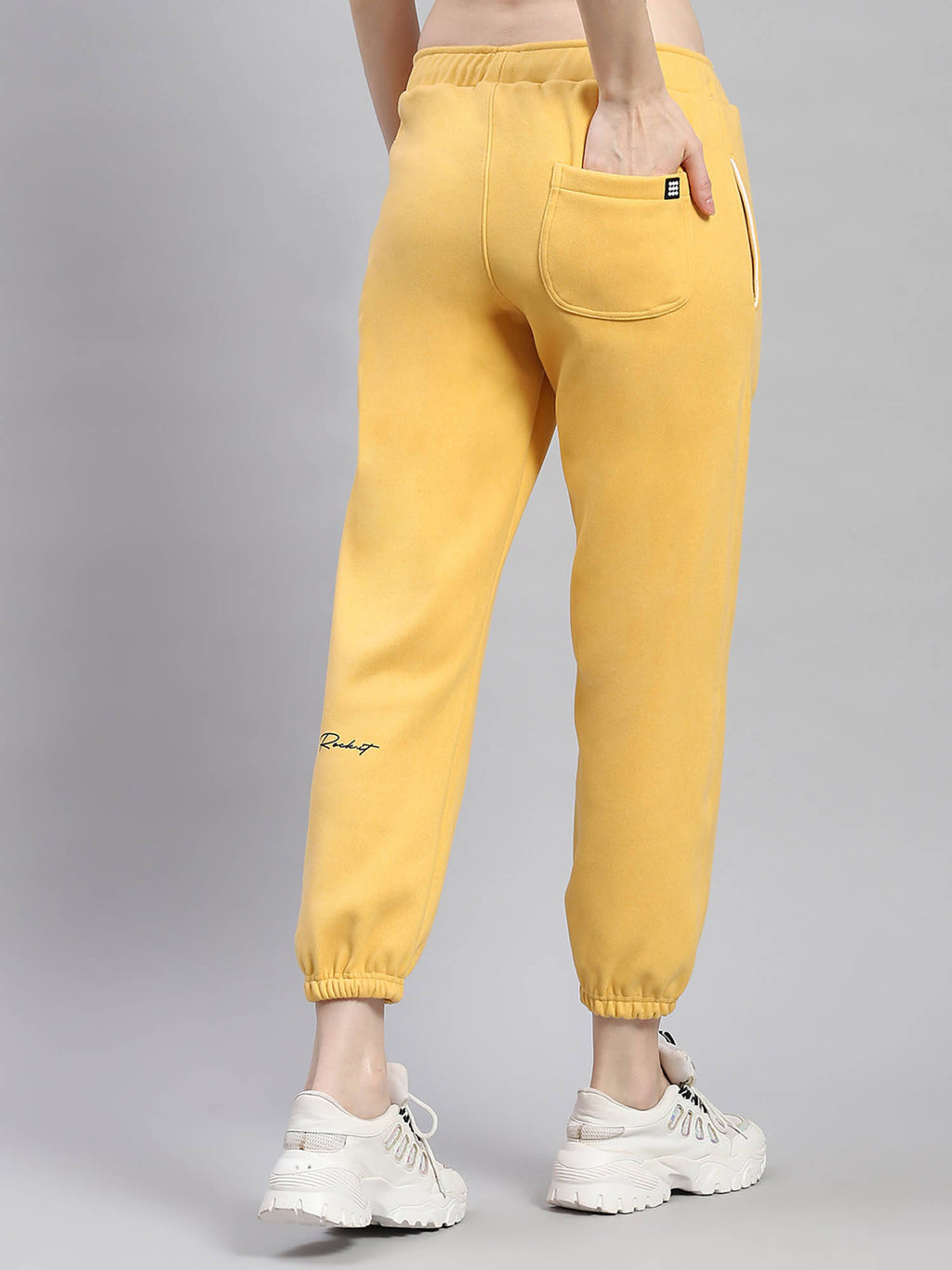 Women Solid Yellow Tapered Joggers | WJ89 - view 4