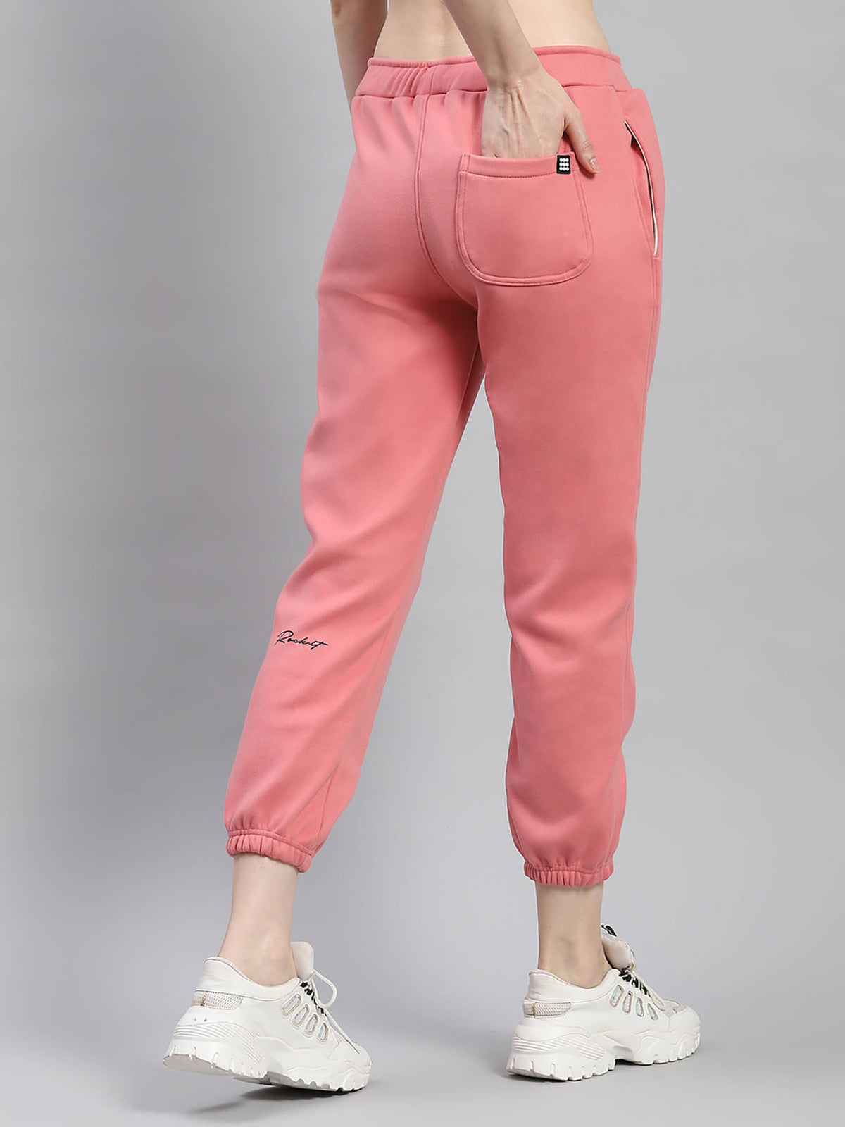 Women Solid Pink Tapered Joggers | WJ89 - view 4