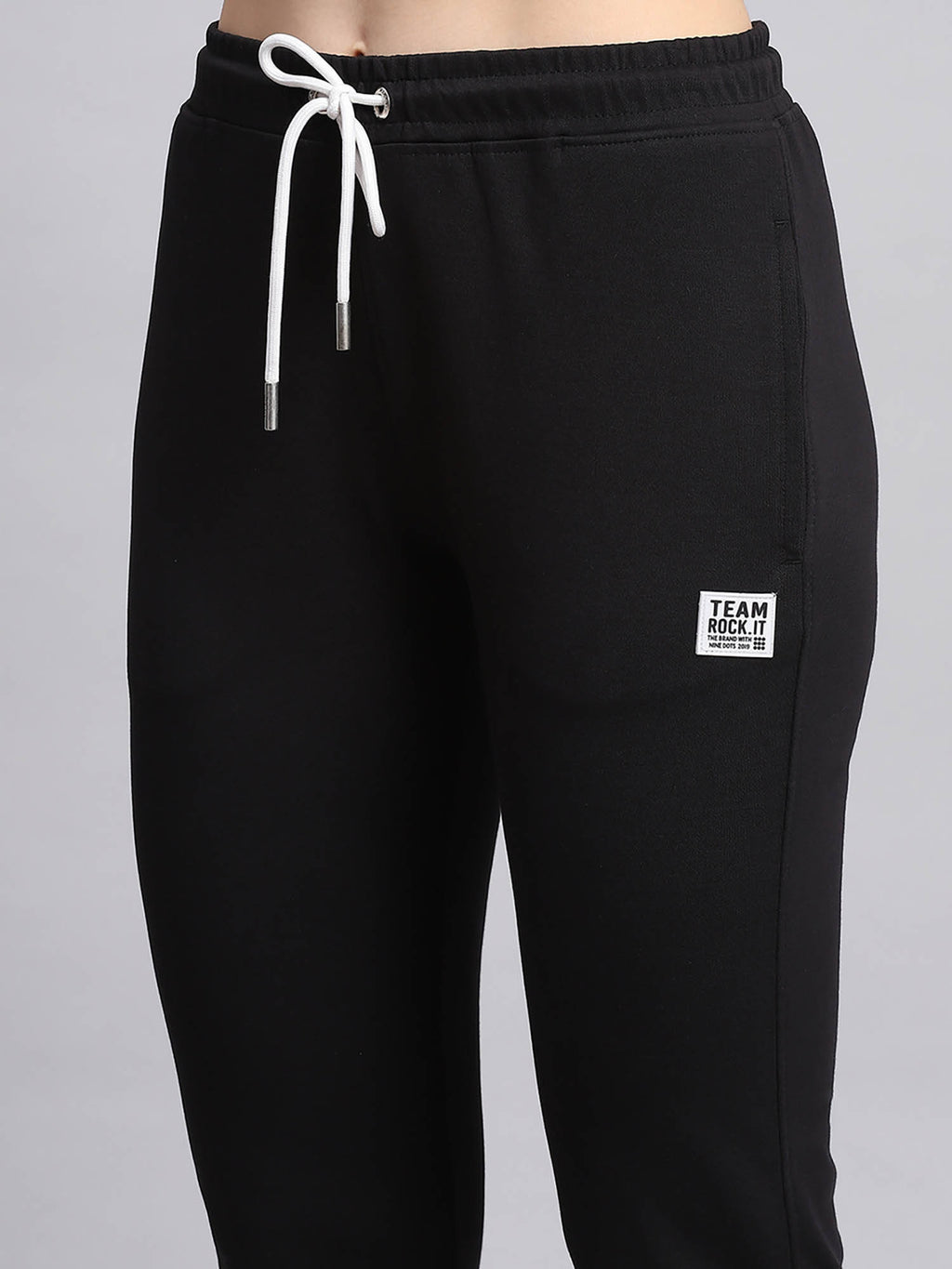 Women Solid Black Tapered Joggers | WJ89 - view 3