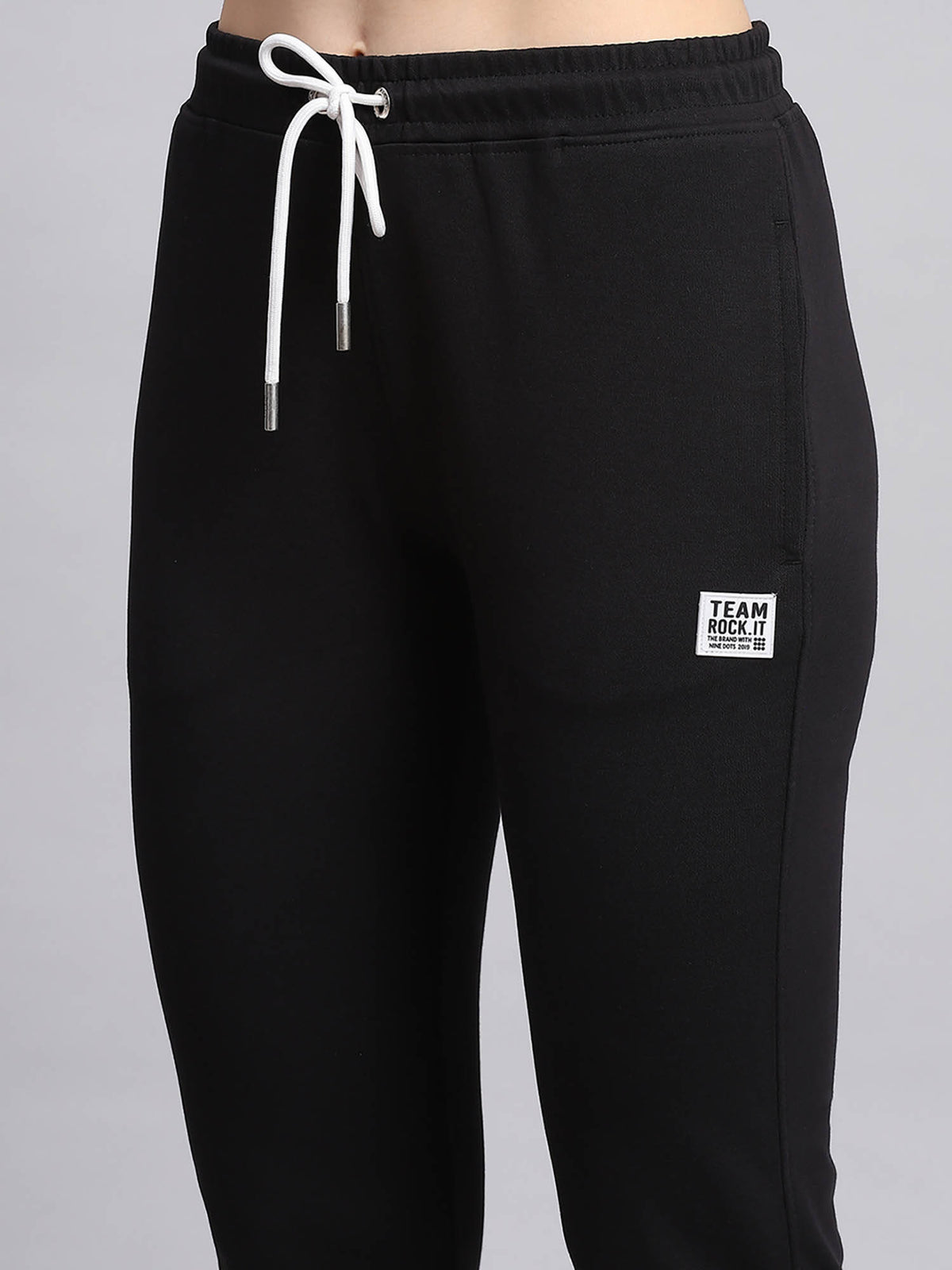 Women Solid Black Tapered Joggers | WJ89 - view 3