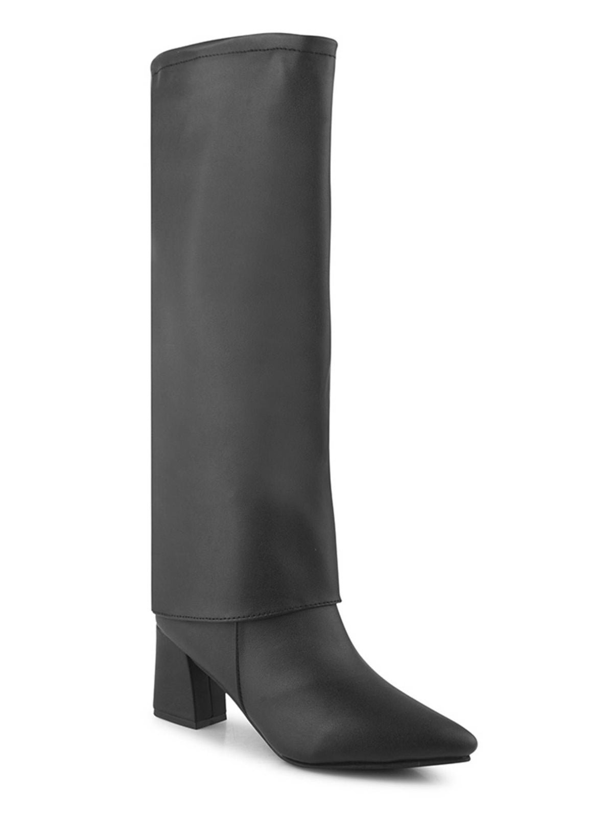 Womens Black Knee High Slouch Casual Boots | BT61 - view 2