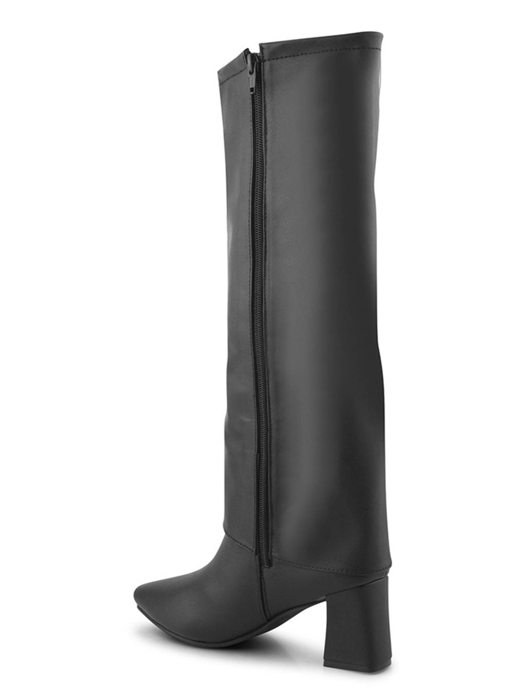 Womens Black Knee High Slouch Casual Boots | BT61 - view 3