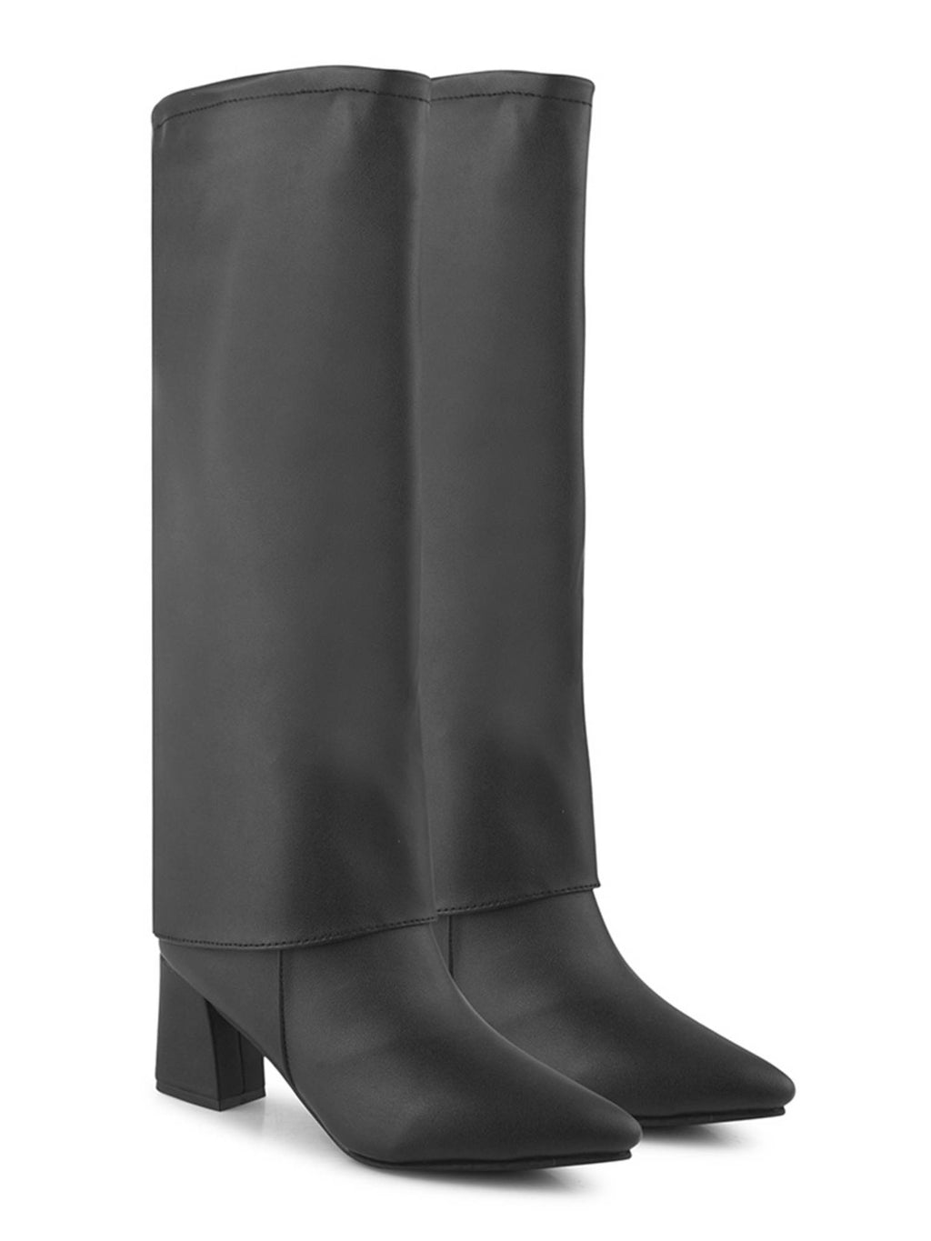 Womens Black Knee High Slouch Casual Boots | BT61 - view 6