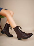 Black Solid Lace Up Casual Boots | BT61 - view 8