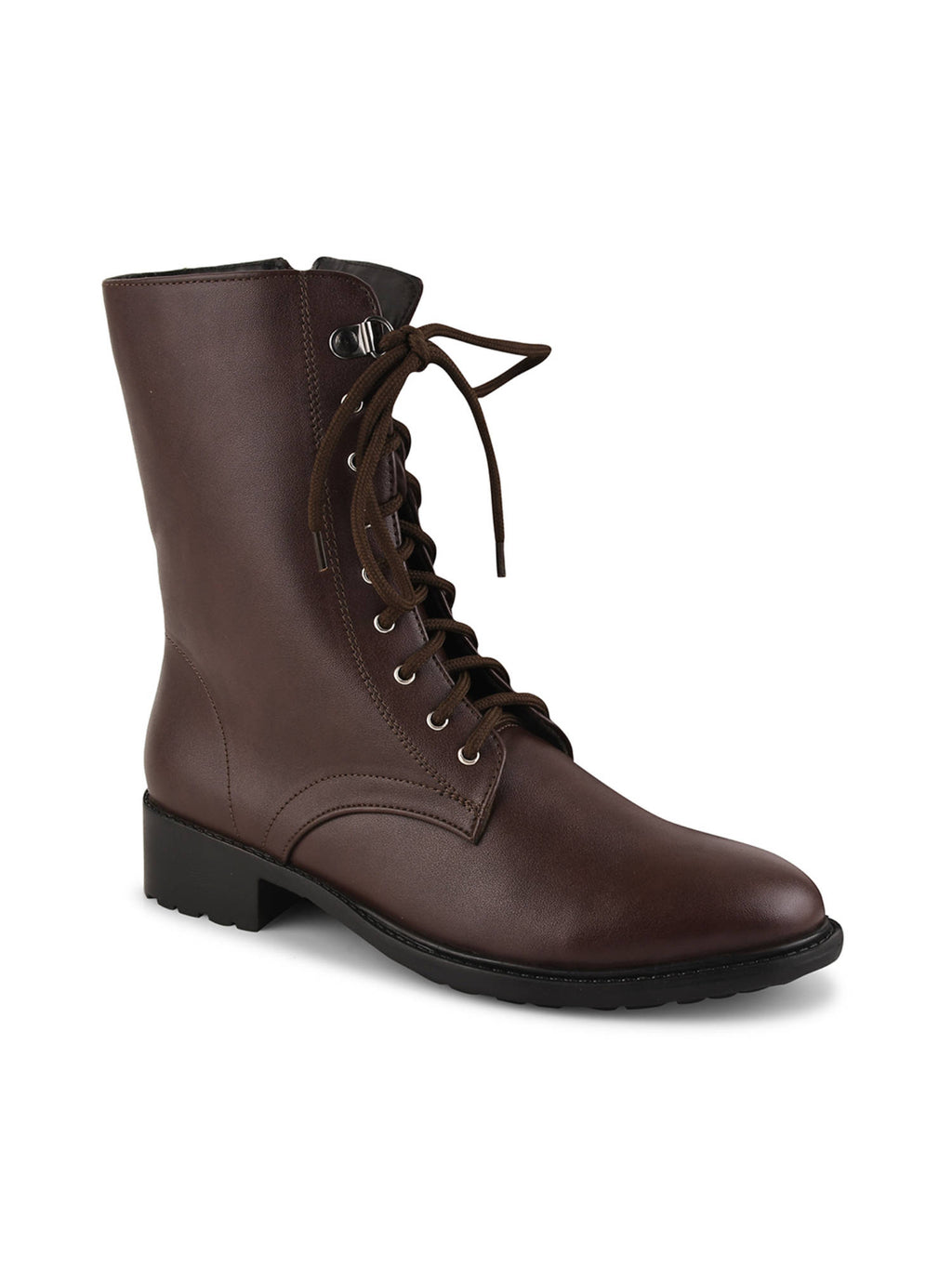 Black Solid Lace Up Casual Boots | BT61 - view 9