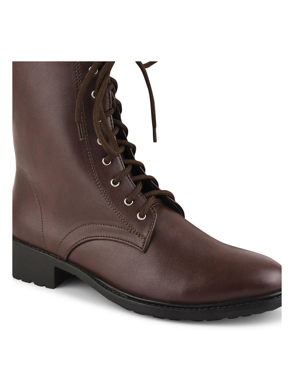 Black Solid Lace Up Casual Boots | BT61 - view 12