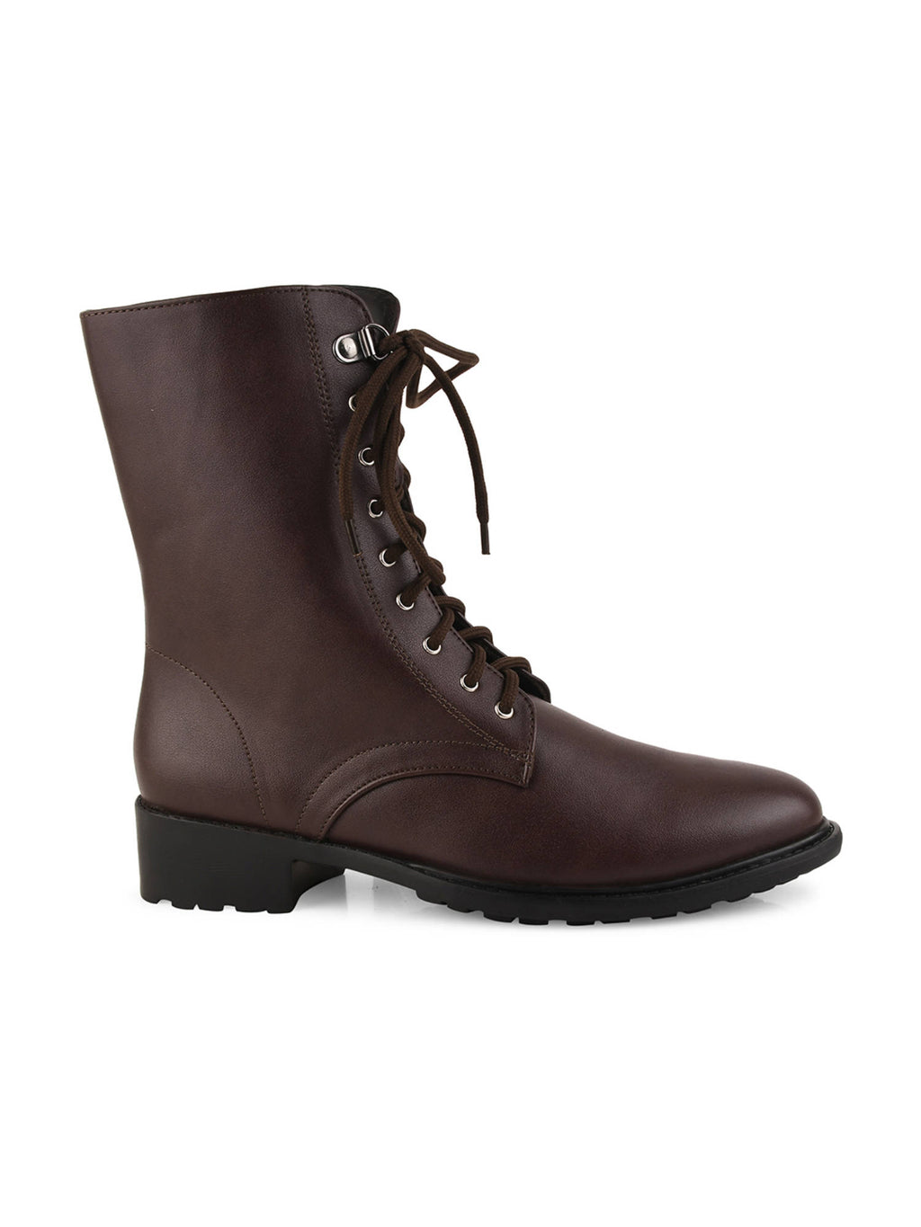 Black Solid Lace Up Casual Boots | BT61 - view 13