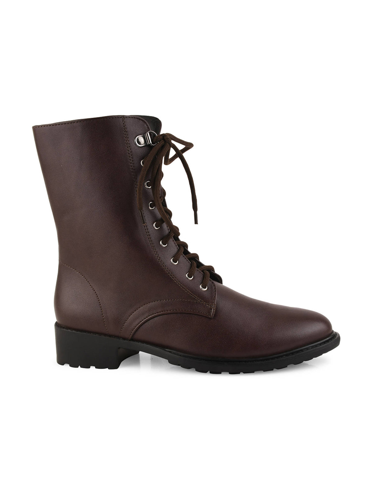 Black Solid Lace Up Casual Boots | BT61 - view 13