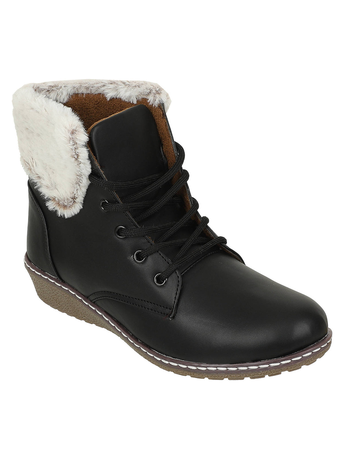 Women Black Comfort Heeled Casual Boots | BT61 - view 1
