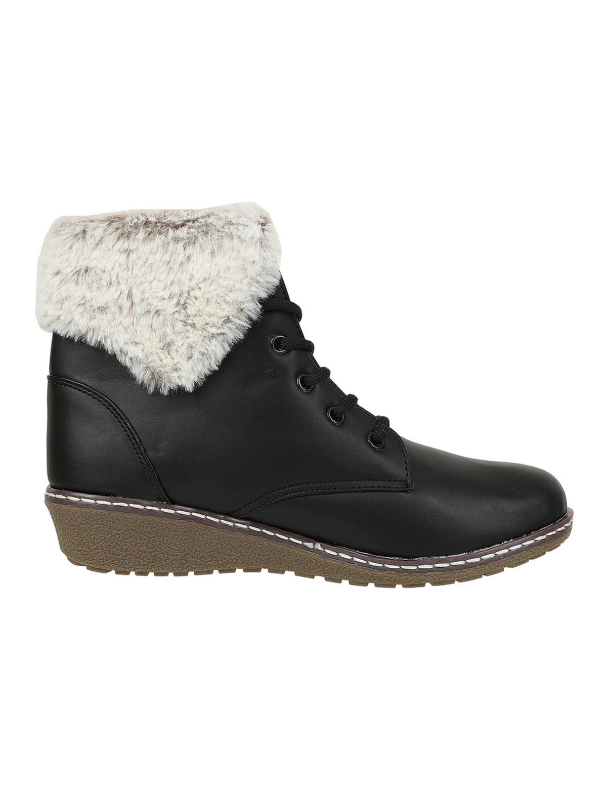 Women Black Comfort Heeled Casual Boots | BT61 - view 2