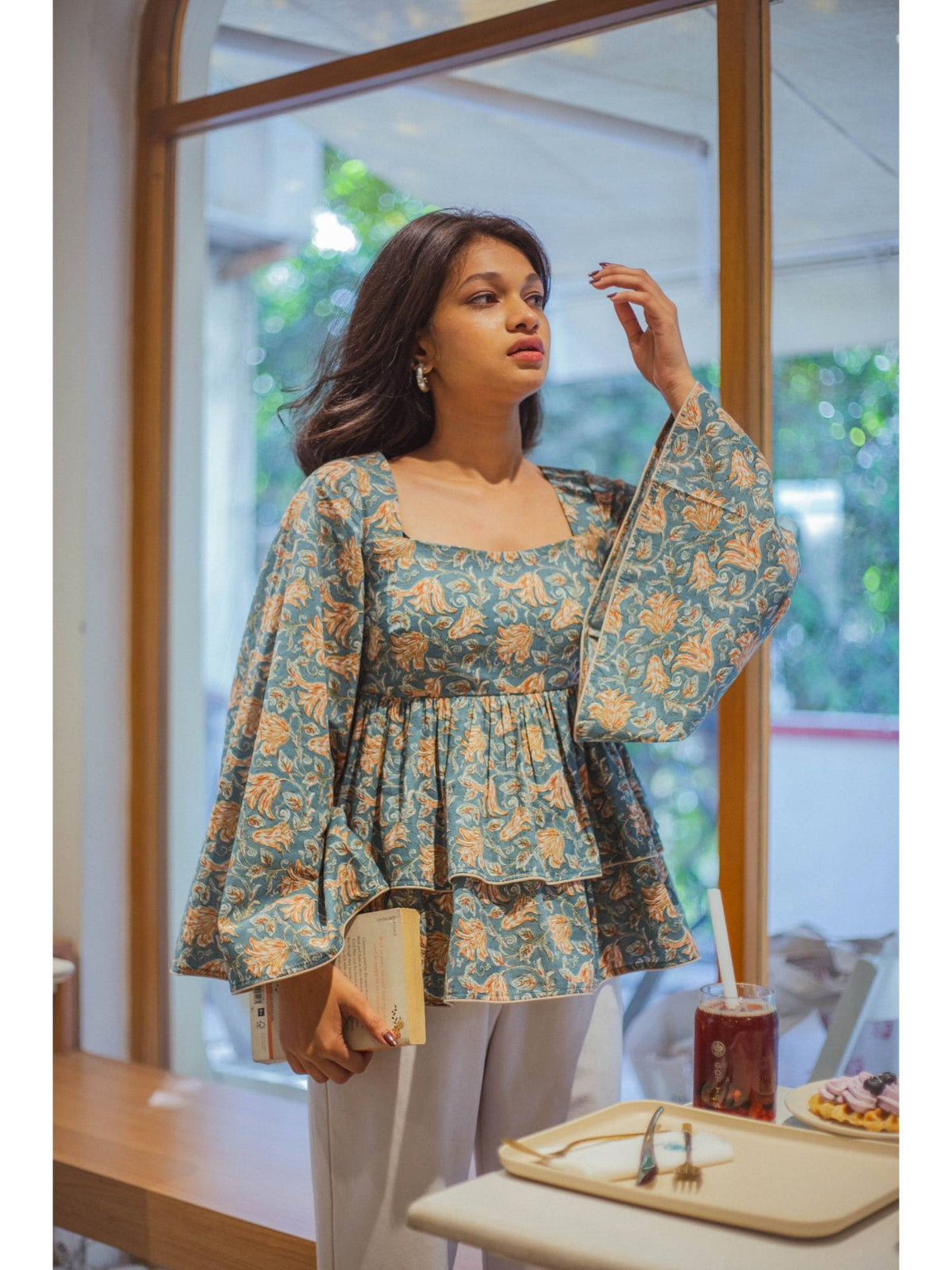 Cute Floral Peplum Top for Women | pt51 - view 1