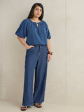 Gia Blue Washed Denim Blouse