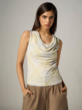 Wardrobe Grey Checkered Cowl-Neck Top