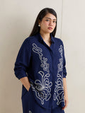 Gia Navy Embroidered Shirt