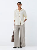 Wardrobe Cream Solid Shirt