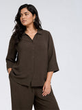 Gia Dark Brown Solid Shirt